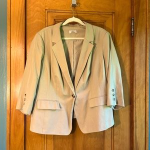 Loft Plus Khaki 3/4 sleeve Jacket/Blazer SZ 18
